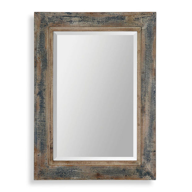 Uttermost Bozeman Slate Blue And Aged Wood Mirror