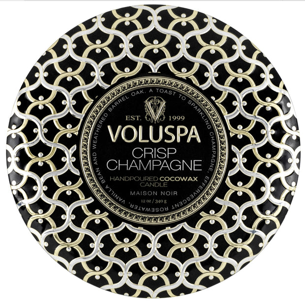 Voluspa Crisp Champagne 3 Wick Tin Candle