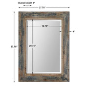 Uttermost Bozeman Slate Blue And Aged Wood Mirror