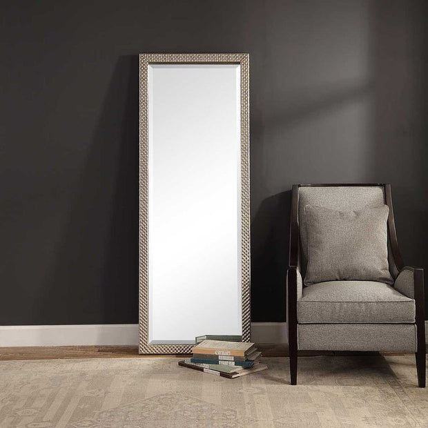 Uttermost Cacelia Antique Metallic Silver Diamond Studded Mirror