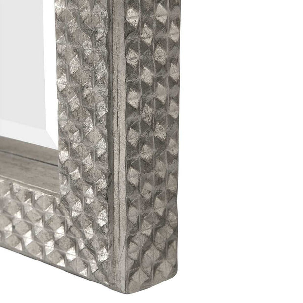 Uttermost Cacelia Antique Metallic Silver Diamond Studded Mirror