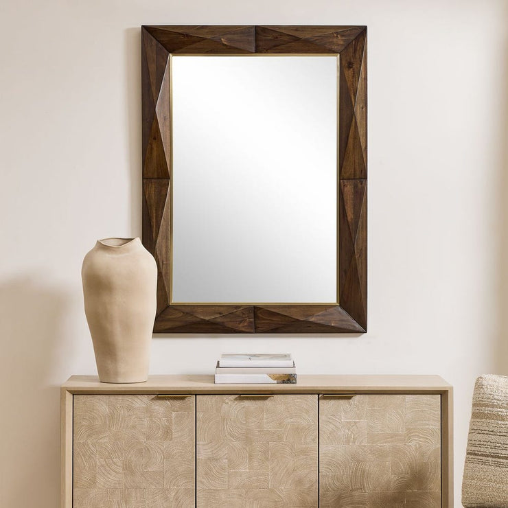 Uttermost Diamond In The Rough Acacia Wood Mirror