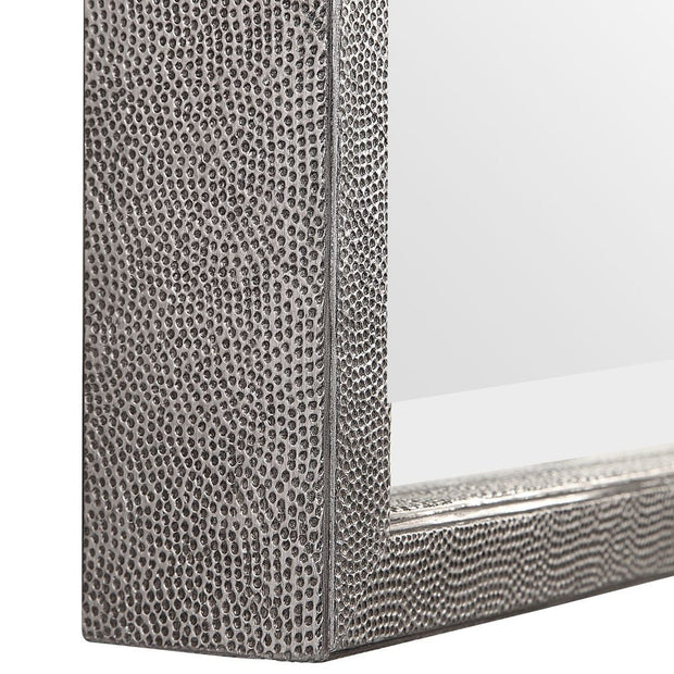 Uttermost Gabelle Hammer Textured Antique Metallic Silver Mirror