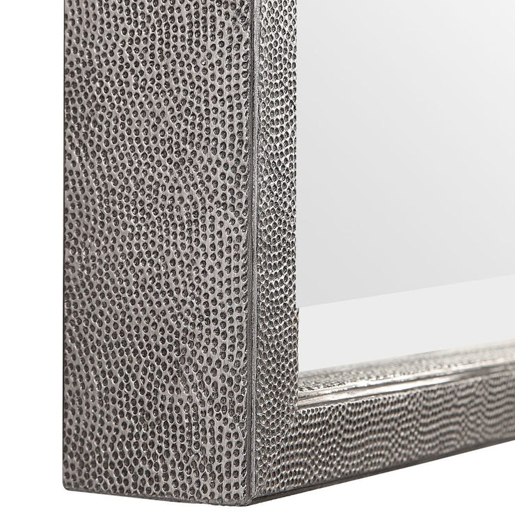 Uttermost Gabelle Hammer Textured Antique Metallic Silver Mirror