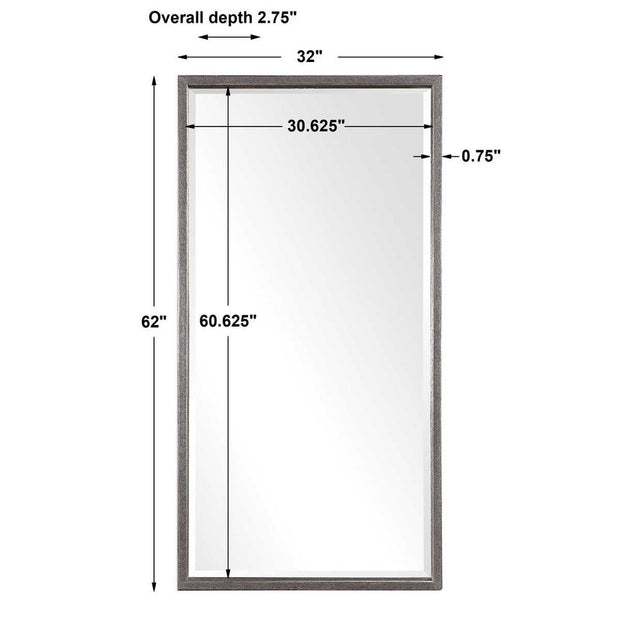 Uttermost Gabelle Hammer Textured Antique Metallic Silver Mirror