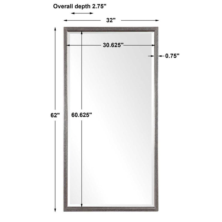 Uttermost Gabelle Hammer Textured Antique Metallic Silver Mirror