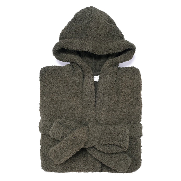 Kashwere Ultra Plush Dark Olive Signature Hooded Robe Chenilla Classic