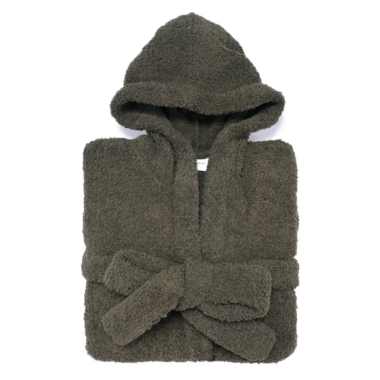 Kashwere Ultra Plush Dark Olive Signature Hooded Robe Chenilla Classic