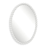 Uttermost Serna Beaded Matte White Oval Mirror