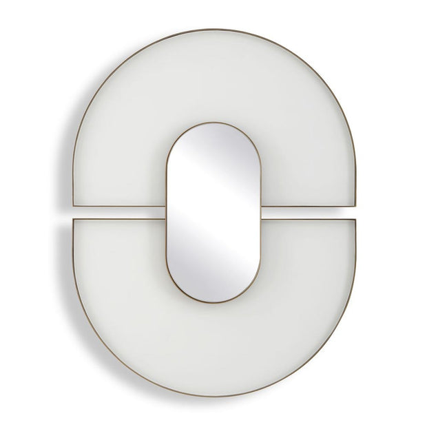 Uttermost Encase White Glass Oval Mirror