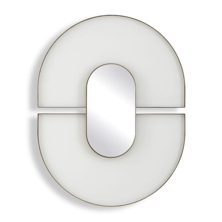 Uttermost Encase White Glass Oval Mirror
