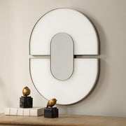 Uttermost Encase White Glass Oval Mirror