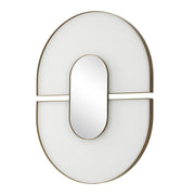 Uttermost Encase White Glass Oval Mirror