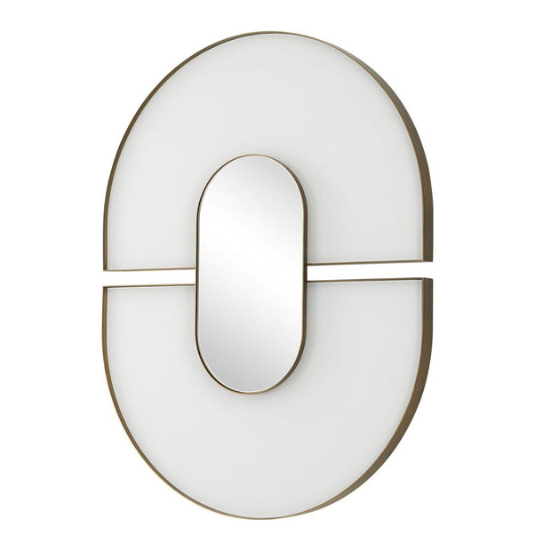 Uttermost Encase White Glass Oval Mirror