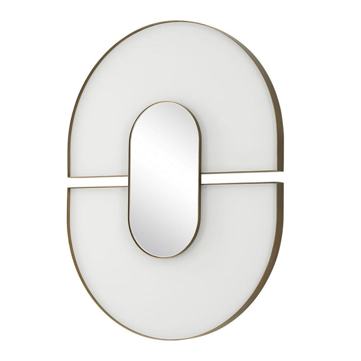 Uttermost Encase White Glass Oval Mirror
