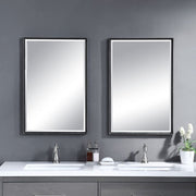 Uttermost Callan Distressed Rustic Black Vanity Mirror