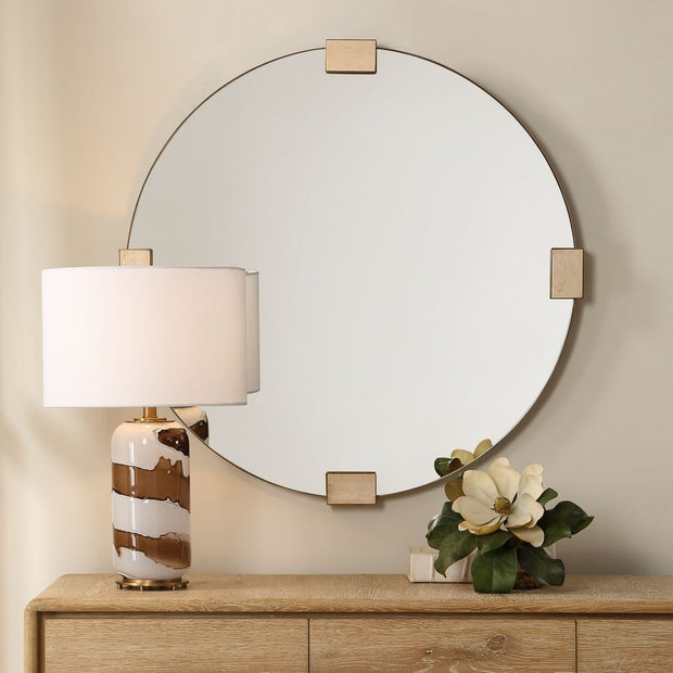 Uttermost Russo Travertine Round Mirror