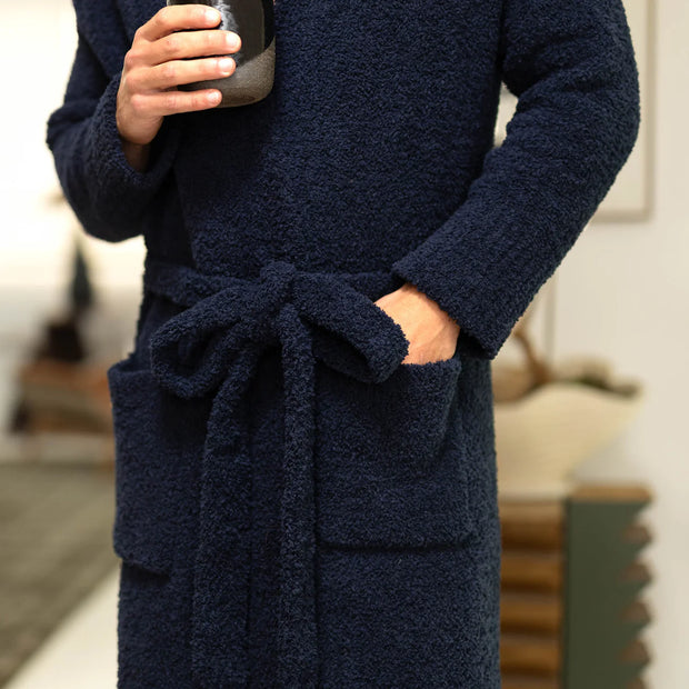 Kashwere Ultra Plush Navy Hampton Robe Chenilla Classic