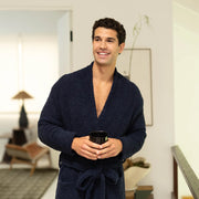 Kashwere Ultra Plush Navy Hampton Robe Chenilla Classic