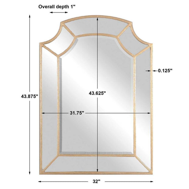 Uttermost Francoli Antique Gold Leaf Corner Arch Mirror