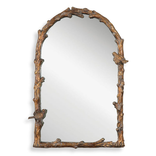 Uttermost Paza Distressed Antique Gold Leaf Arch Mirror