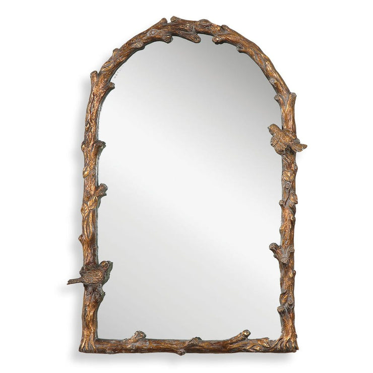 Uttermost Paza Distressed Antique Gold Leaf Arch Mirror