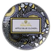 Voluspa Apple Blue Clover Mini Tin Candle ~ 4oz