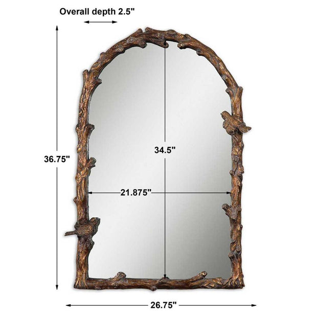 Uttermost Paza Distressed Antique Gold Leaf Arch Mirror