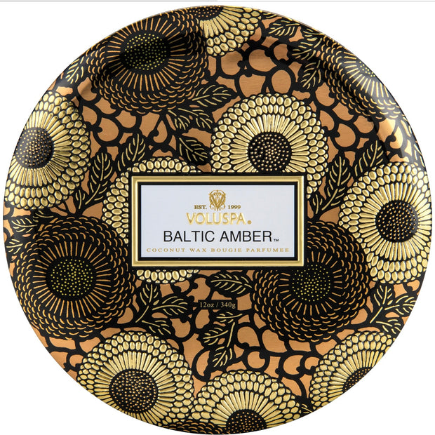 Voluspa Baltic Amber 3 Wick Tin Candle