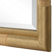 Uttermost Kampar Antique Gold Wrapped Natural Rattan Mirror