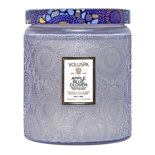 Voluspa Apple Blue Clover Luxe Jar Candle ~ 44oz