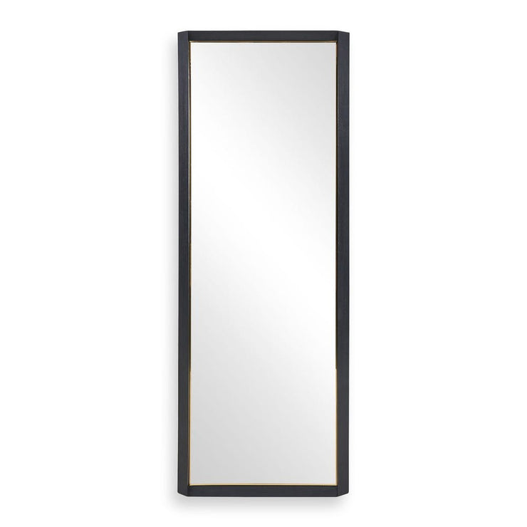 Uttermost Stenton Sleek Black With Gold Plated Inner Edge Tall Mirror
