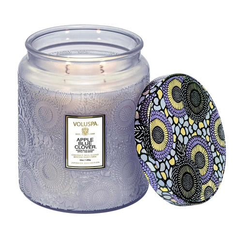 Voluspa Apple Blue Clover Luxe Jar Candle ~ 44oz