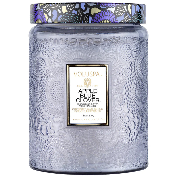 Voluspa Apple Blue Clover Large Jar Candle ~ 18oz