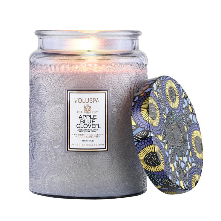 Voluspa Apple Blue Clover Large Jar Candle ~ 18oz