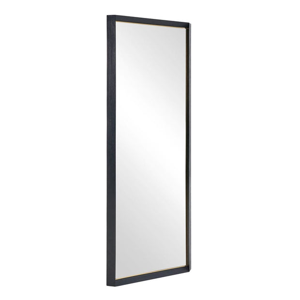 Uttermost Stenton Sleek Black With Gold Plated Inner Edge Tall Mirror