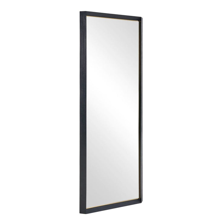 Uttermost Stenton Sleek Black With Gold Plated Inner Edge Tall Mirror