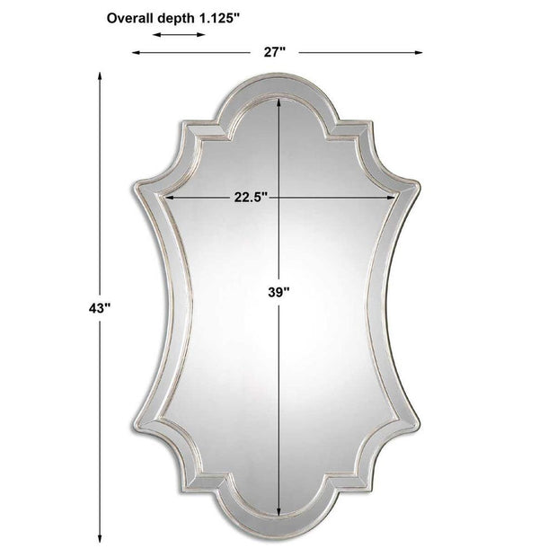 Uttermost Elara Curved Edge Finished Antique Silver Mirror