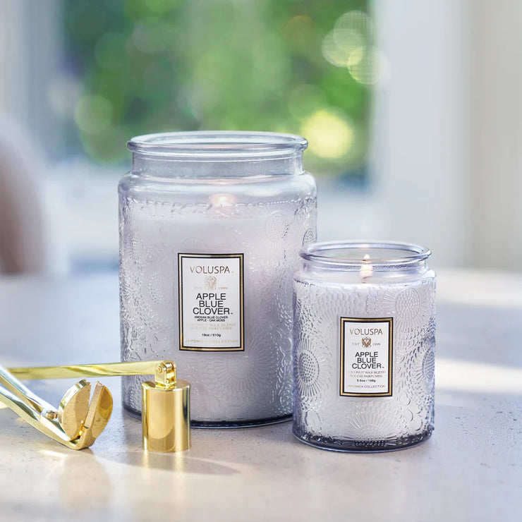 Voluspa Apple Blue Clover Small Jar Candle ~ 5.5oz