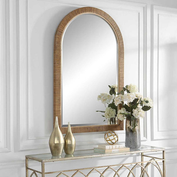 Uttermost Cape Rattan Wrapped Arch Mirror