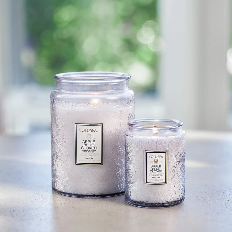 Voluspa Apple Blue Clover Small Jar Candle ~ 5.5oz