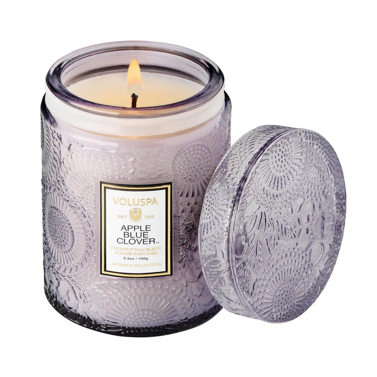 Voluspa Apple Blue Clover Small Jar Candle ~ 5.5oz