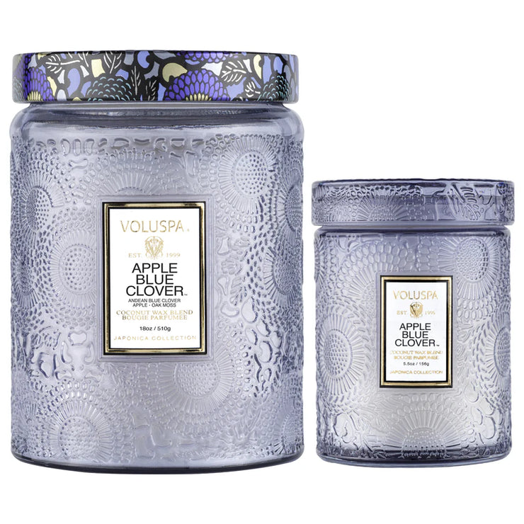 Voluspa Apple Blue Clover Small Jar Candle ~ 5.5oz