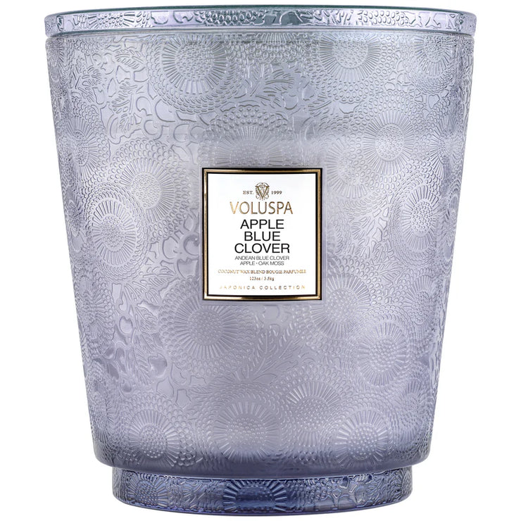 Voluspa Apple Blue Clover 5 Wick Hearth Candle ~123oz