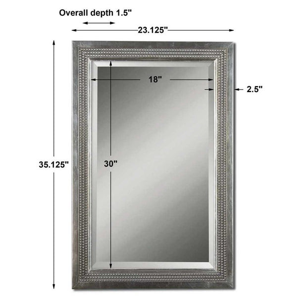 Uttermost Triple Beaded Silver Leaf Mirror