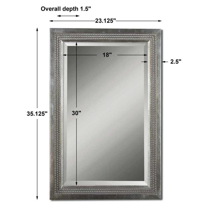 Uttermost Triple Beaded Silver Leaf Mirror