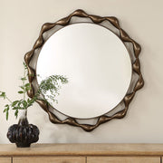 Uttermost Remolino Warm Bronze Cast Iron Round Mirror