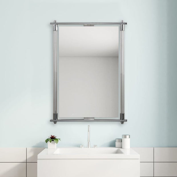 Uttermost Adara Ribbed Glass With Crome Mirror