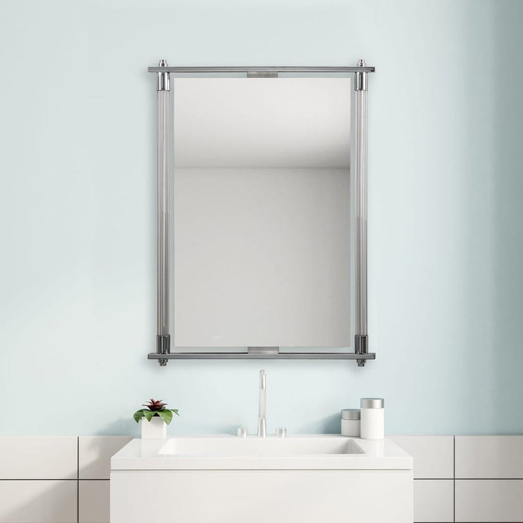 Uttermost Adara Ribbed Glass With Crome Mirror