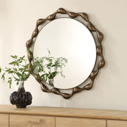 Uttermost Remolino Warm Bronze Cast Iron Round Mirror